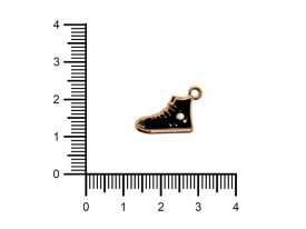 Dije Esmaltado Converse Negras Dorado x 5 unidades